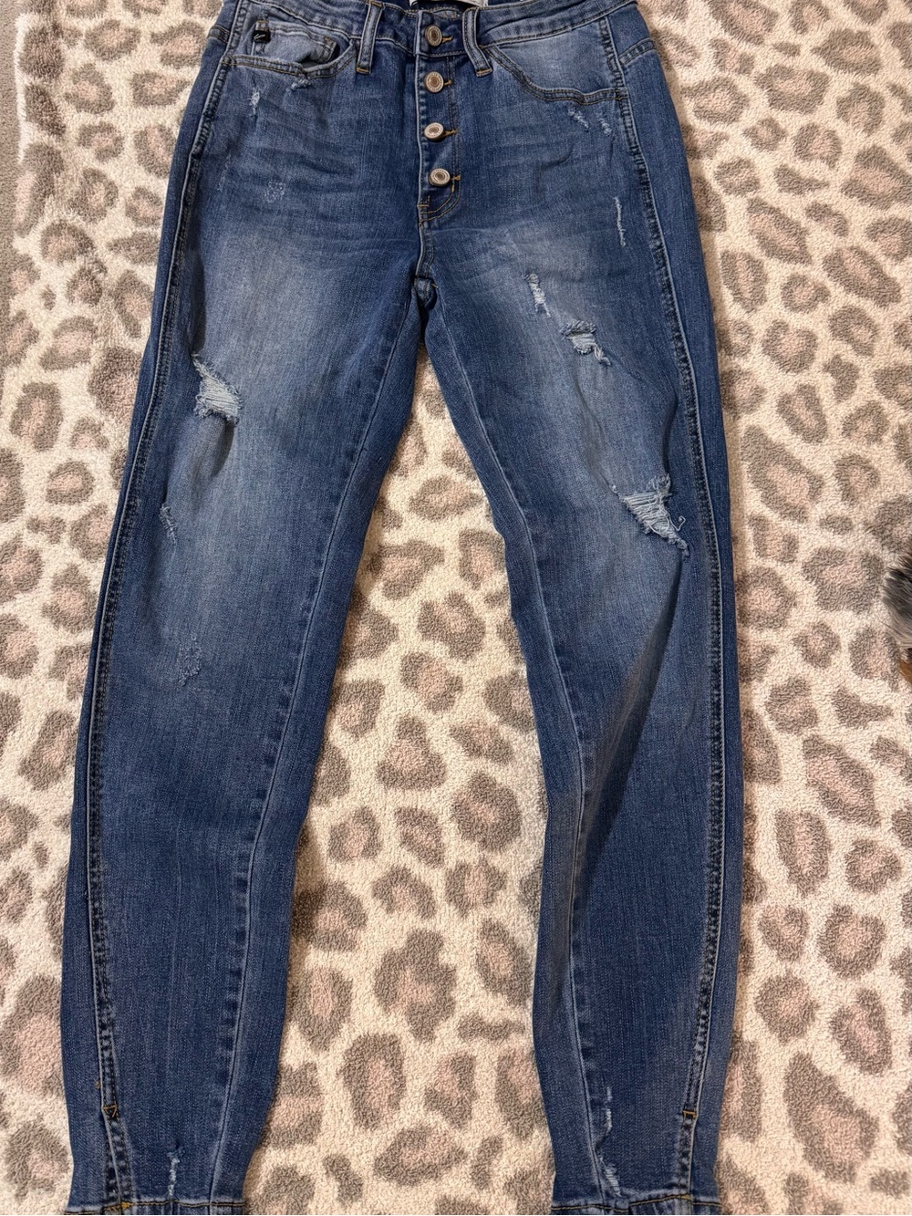 KanCan Distressed Boyfriend Jeans - Dark Blue